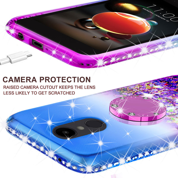glitter ring phone case for lg aristo 2 - blue gradient - www.coverlabusa.com