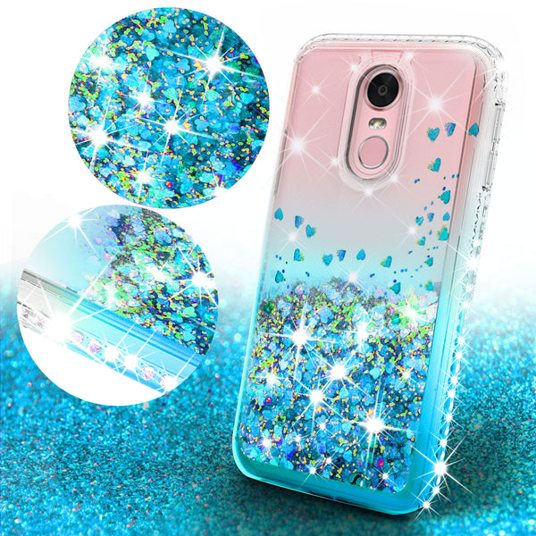 clear liquid phone case for lg aristo 4 plus - teal - www.coverlabusa.com
