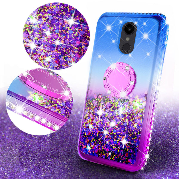glitter ring phone case for lg aristo 4 plus - blue gradient - www.coverlabusa.com