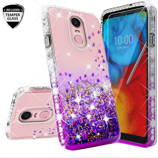 clear liquid phone case for lg aristo 4 plus - purple - www.coverlabusa.com