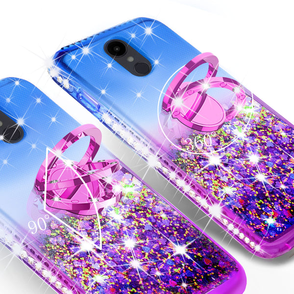 glitter ring phone case for lg aristo 4 plus - blue gradient - www.coverlabusa.com