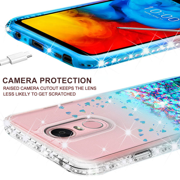 clear liquid phone case for lg aristo 4 plus - teal - www.coverlabusa.com