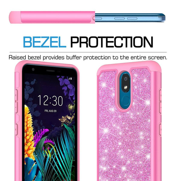 lg aristo 4 plus glitter hybrid case - hot pink - www.coverlabusa.com