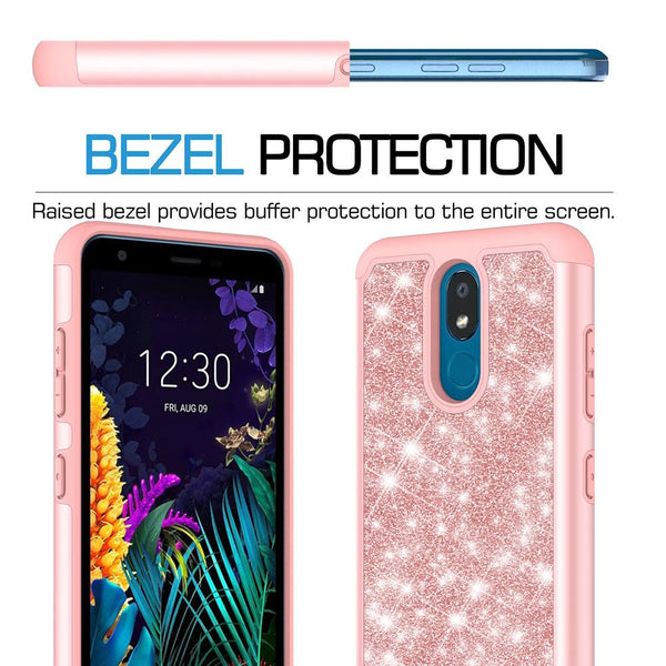 lg aristo 4 plus glitter hybrid case - rose gold - www.coverlabusa.com