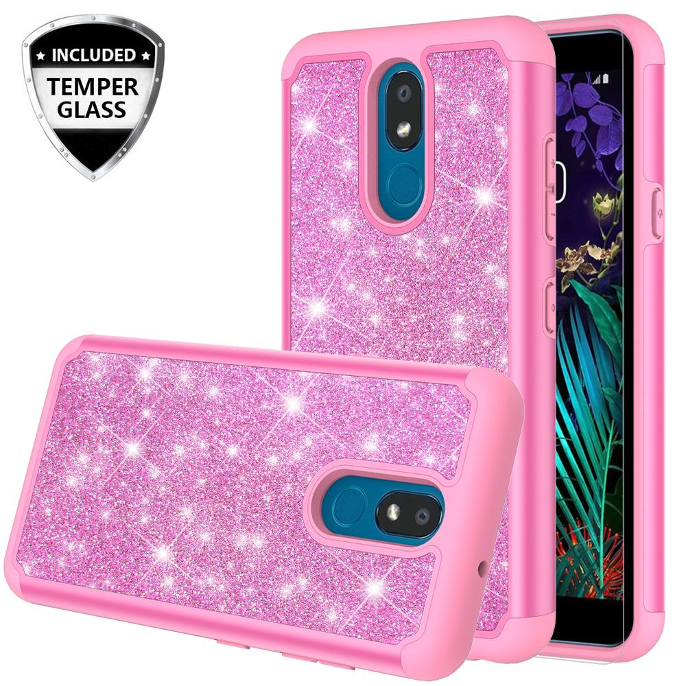 lg aristo 4 plus glitter hybrid case - hot pink - www.coverlabusa.com