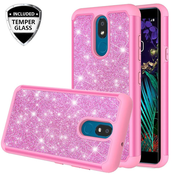 lg aristo 4 plus glitter hybrid case - hot pink - www.coverlabusa.com