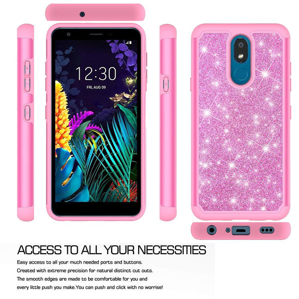 lg aristo 4 plus glitter hybrid case - hot pink - www.coverlabusa.com