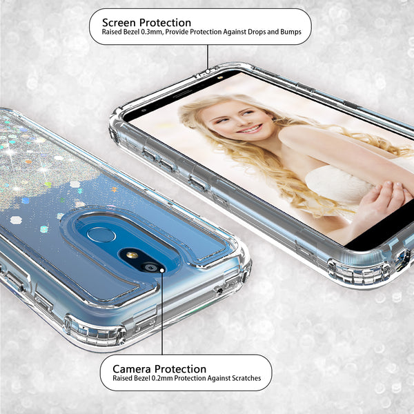 hard clear glitter phone case for lg aristo 4 plus - clear - www.coverlabusa.com