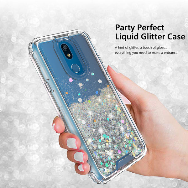 hard clear glitter phone case for lg aristo 4 plus - clear - www.coverlabusa.com