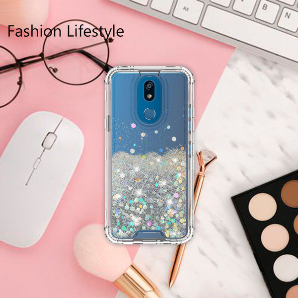 hard clear glitter phone case for lg aristo 4 plus - clear - www.coverlabusa.com