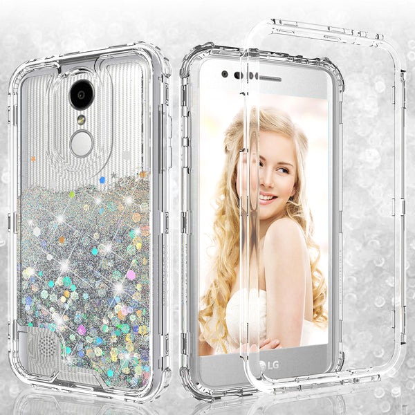 hard clear glitter phone case for lg aristo 2 - clear - www.coverlabusa.com