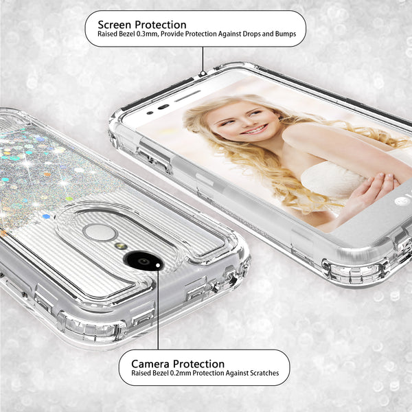 hard clear glitter phone case for lg aristo 2 - clear - www.coverlabusa.com