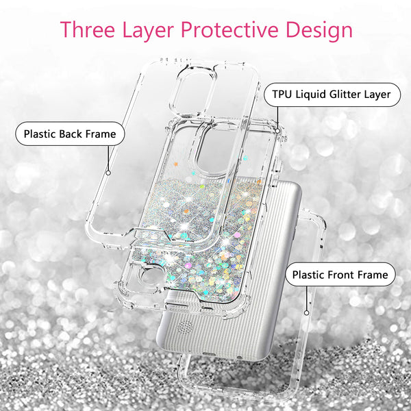 hard clear glitter phone case for lg aristo 2 - clear - www.coverlabusa.com