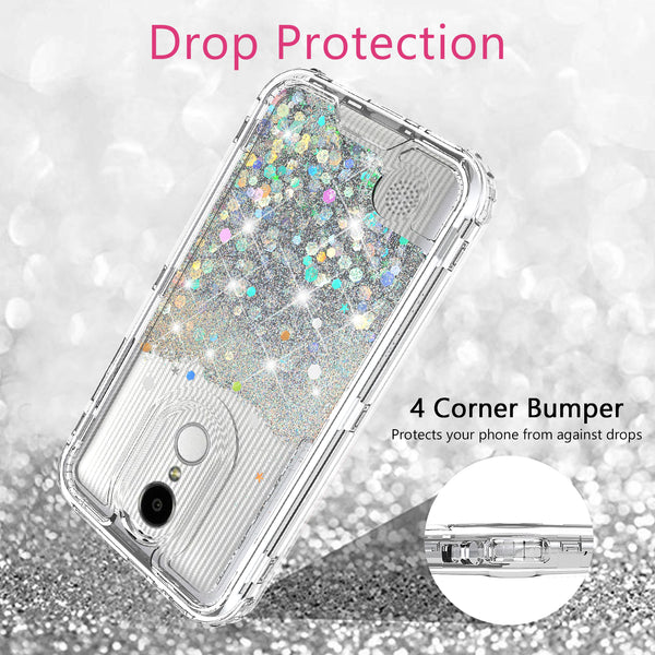 hard clear glitter phone case for lg aristo 2 - clear - www.coverlabusa.com