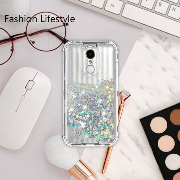 hard clear glitter phone case for lg aristo 2 - clear - www.coverlabusa.com