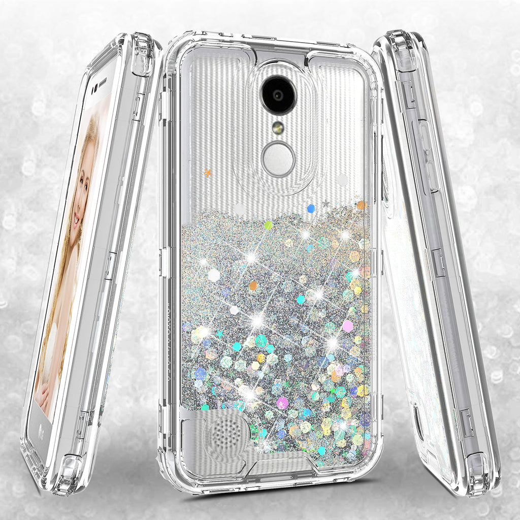 hard clear glitter phone case for lg aristo 2 - clear - www.coverlabusa.com