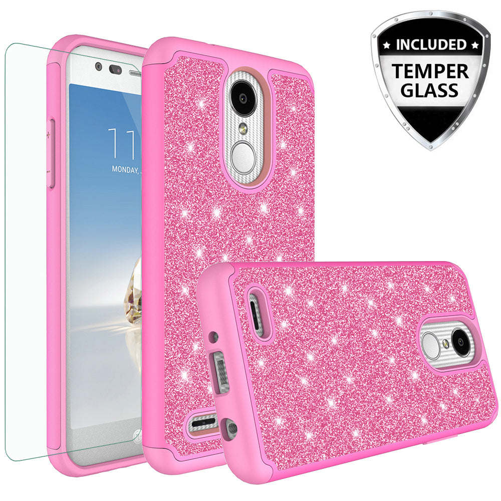 LG Aristo 2 Glitter Hybrid Case - Hot Pink - www.coverlabusa.com