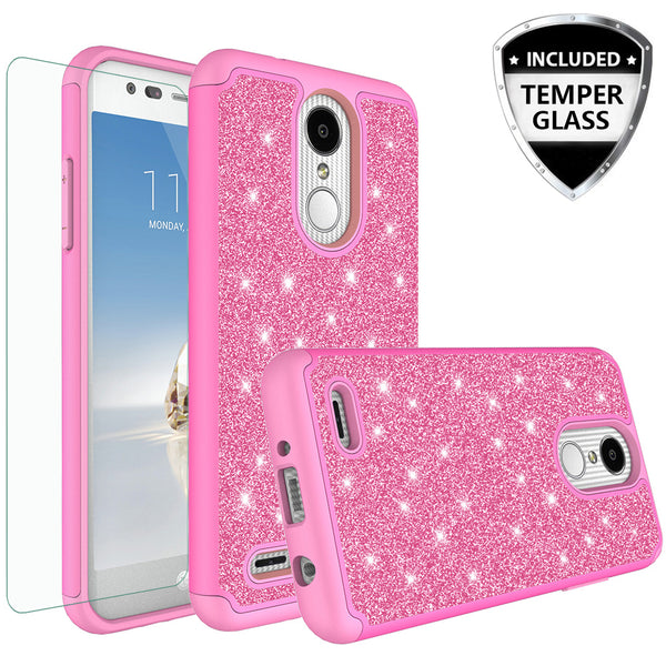LG Aristo 2 Glitter Hybrid Case - Hot Pink - www.coverlabusa.com