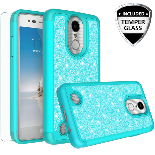 LG Aristo Glitter Hybrid Case - Teal - www.coverlabusa.com