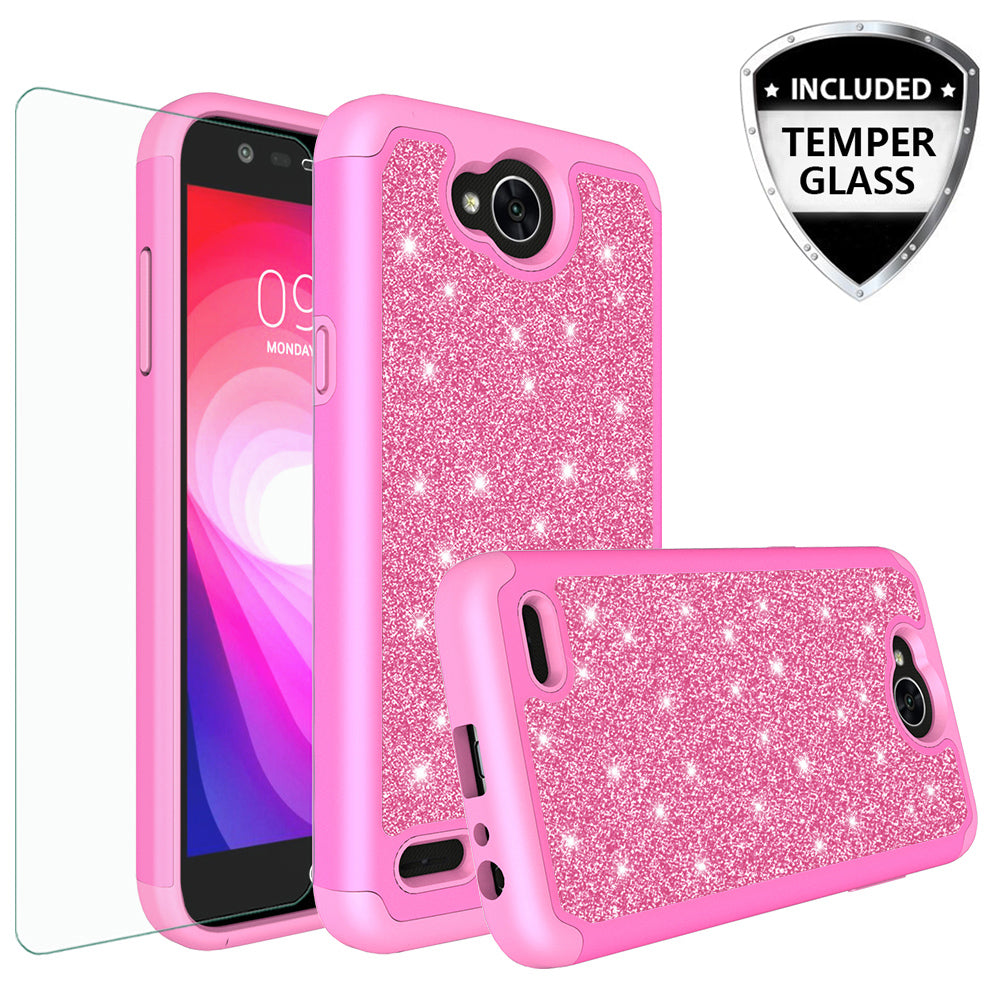 LG X Power 2 Glitter Hybrid Case - Hot Pink - www.coverlabusa.com