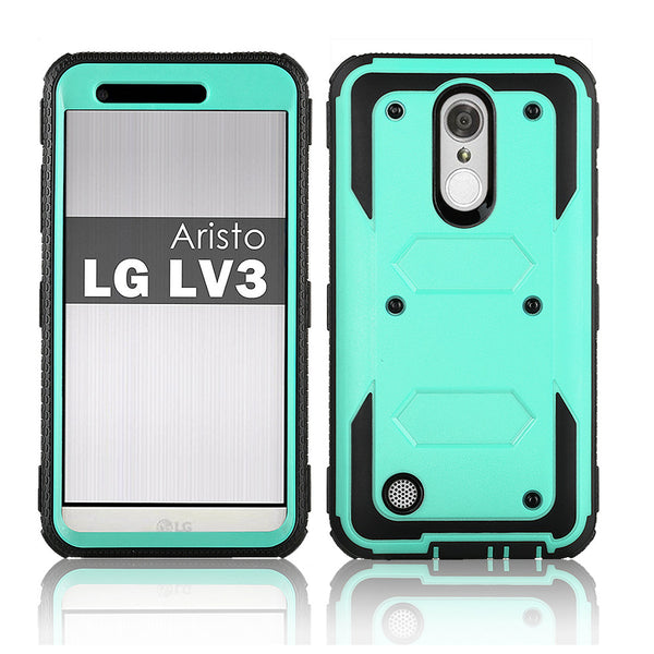 LG ARISTO holster case with screen protector - teal - www.coverlabusa.com