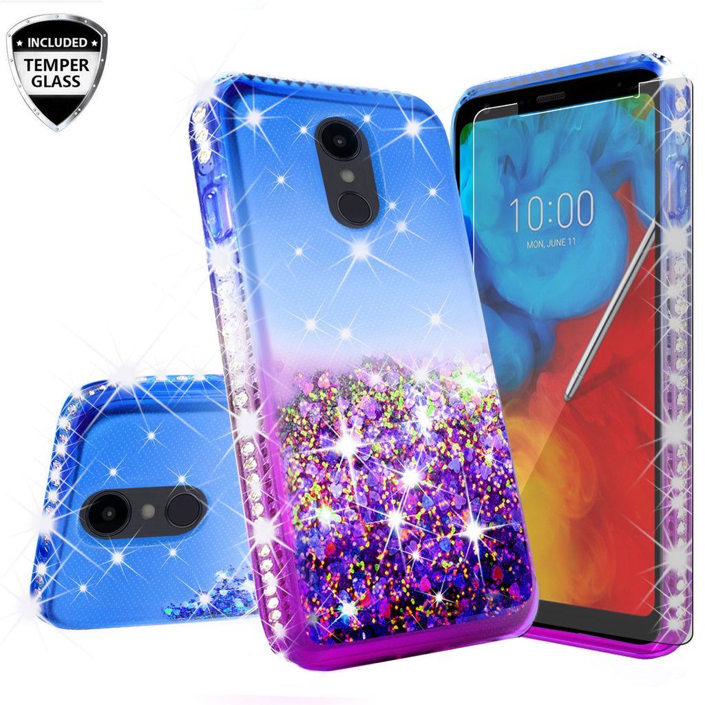 glitter phone case for lg aristo 4 plus - blue/purple gradient - www.coverlabusa.com