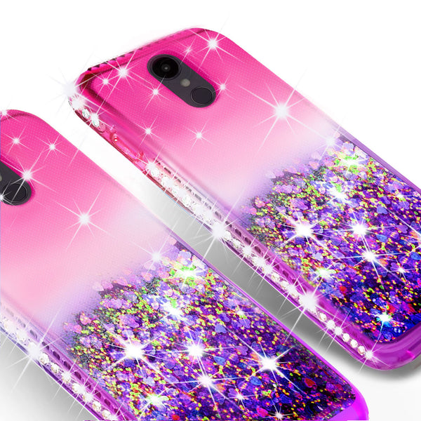 glitter phone case for lg aristo 4 plus - hot pink/purple gradient - www.coverlabusa.com