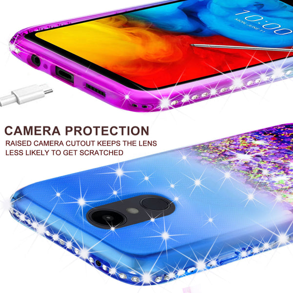 glitter phone case for lg aristo 4 plus - blue/purple gradient - www.coverlabusa.com
