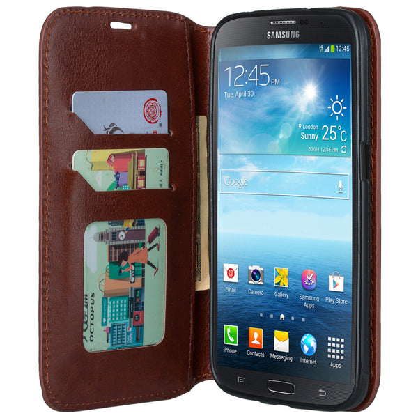 samsung galaxy mega 6.3 leather wallet case - brown - www.coverlabusa.com