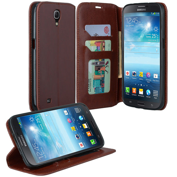 samsung galaxy mega 6.3 leather wallet case - brown - www.coverlabusa.com