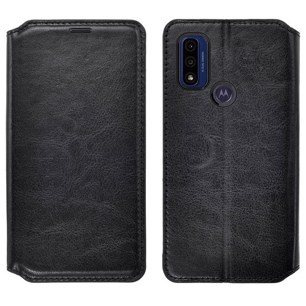 motorola moto g pure wallet case - black - www.coverlabusa.com