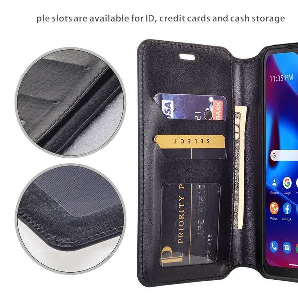 motorola moto g pure wallet case - black - www.coverlabusa.com