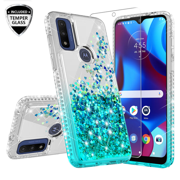 clear liquid phone case for motorola moto g pure - teal - www.coverlabusa.com