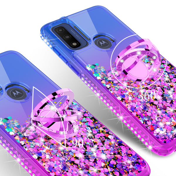 glitter phone case for motorola moto g pure - blue/purple gradient - www.coverlabusa.com