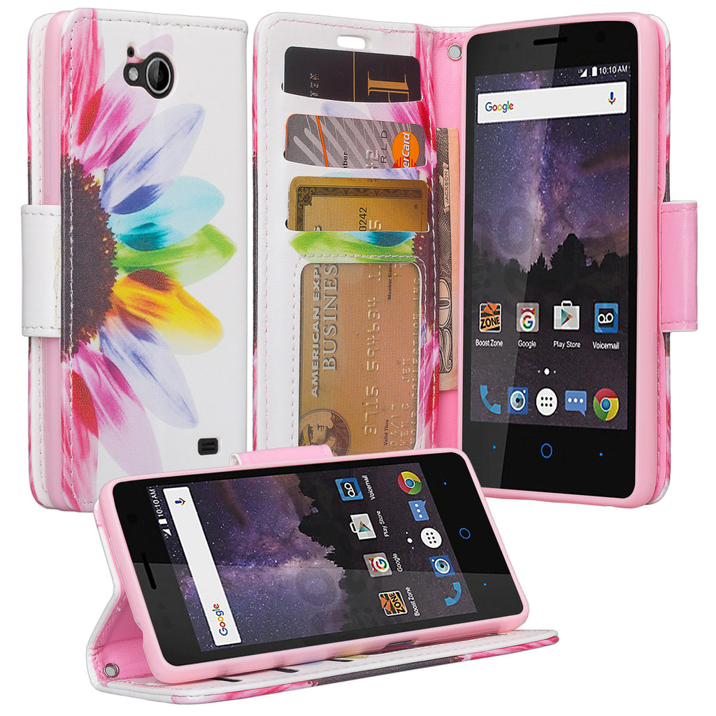 zte tempo case, wallet - vivid sunflower - coverlabusa.com