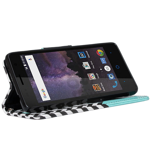 zte tempo case, wallet - teal anchor - www.coverlabusa.com