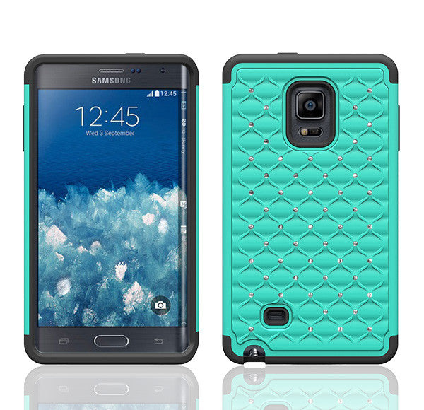 samsung galaxy note rhinestone case - teal/black - www.coverlabusa.com