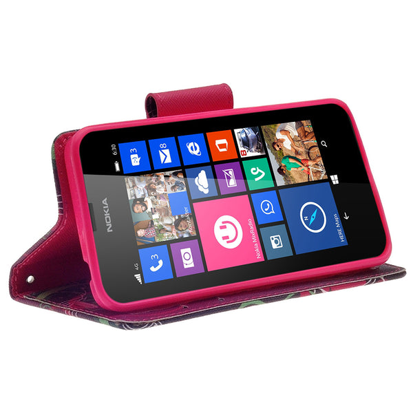 Nokia Lumia 635 Wallet Case - heart strings - www.coverlabusa.com