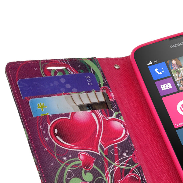 Nokia Lumia 635 Wallet Case - heart strings - www.coverlabusa.com