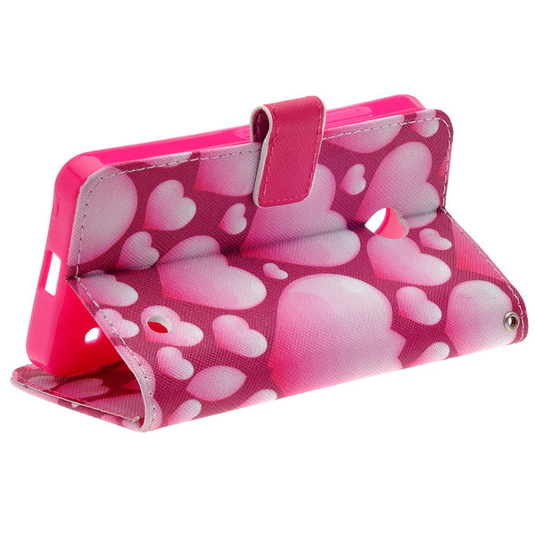 Nokia Lumia 635 Wallet Case - pink hearts - www.coverlabusa.com