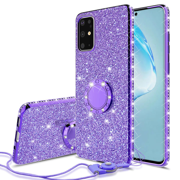 samsung galaxy s20 fan edition glitter bling fashion case - purple - www.coverlabusa.com