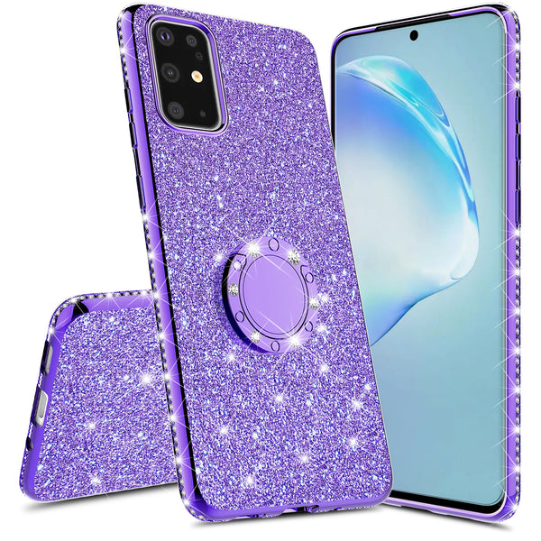 samsung galaxy s20 fan edition glitter bling fashion case - purple - www.coverlabusa.com