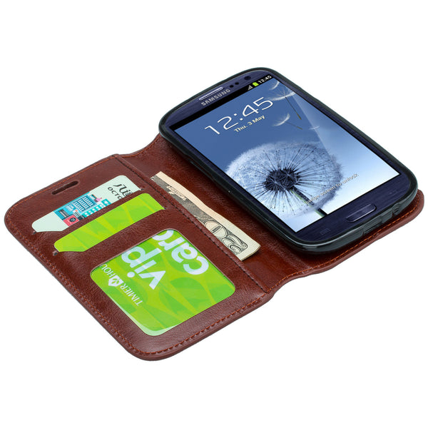 samsung galaxy S3 leather wallet case - brown - www.coverlabusa.com