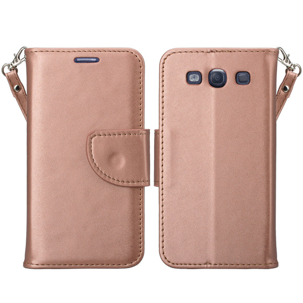 samsung galaxy S3 leather wallet case - rose gold - www.coverlabusa.com