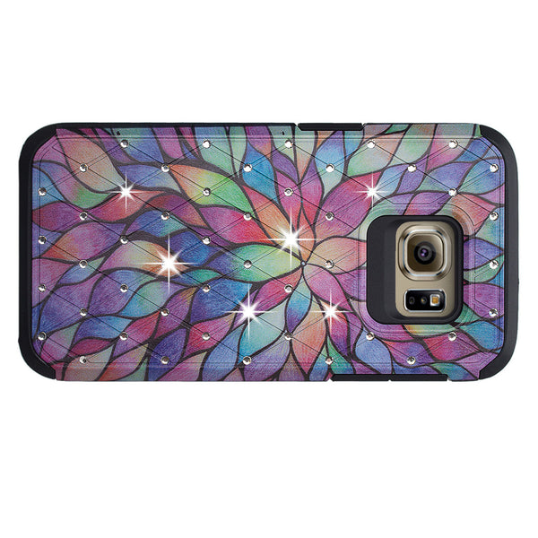 Galaxy s7 hybrid diamond - rainbow flower - www.coverlabusa.com