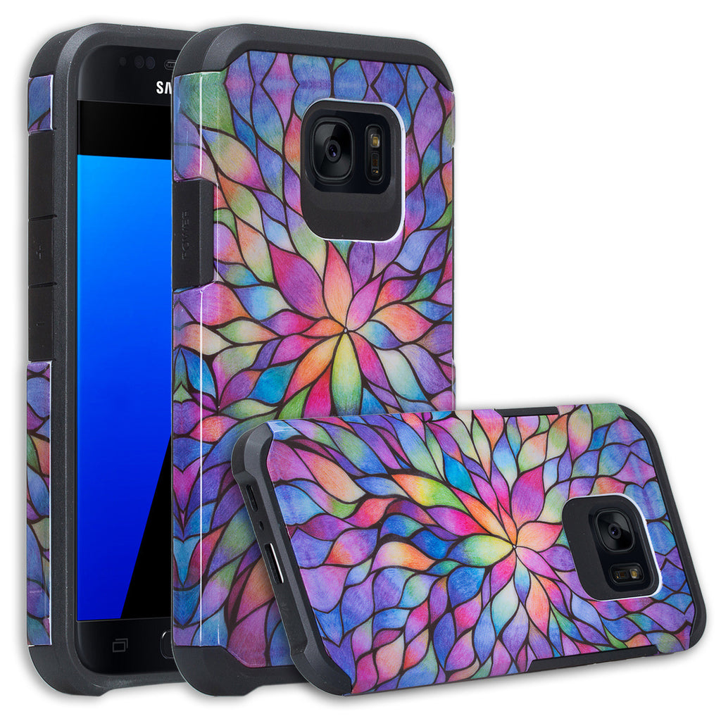 samsung galaxy s7 active hybrid case - rainbow flower - www.coverlabusa.com