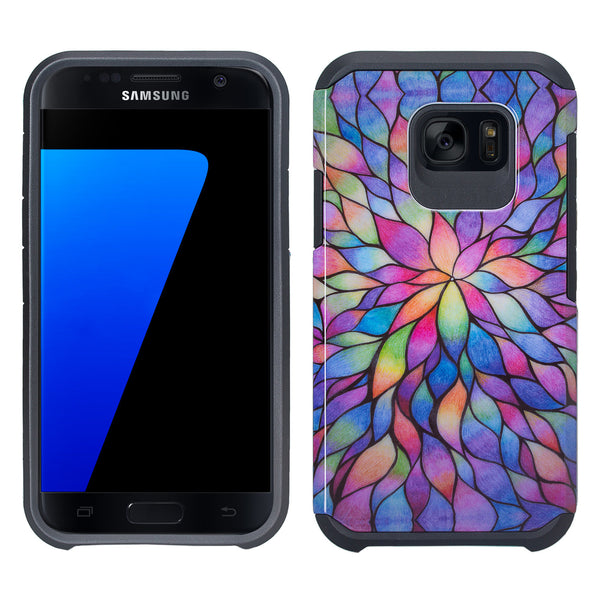 samsung galaxy s7 active hybrid case - rainbow flower - www.coverlabusa.com