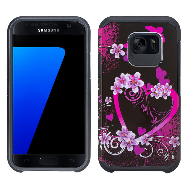 samsung galaxy s7 active hybrid case - heart butterflies - www.coverlabusa.com