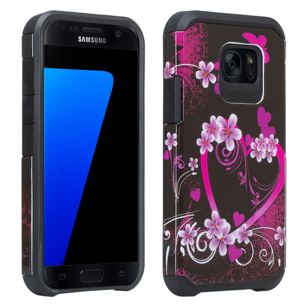 samsung galaxy s7 active hybrid case - heart butterflies - www.coverlabusa.com