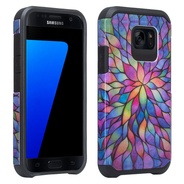 samsung galaxy s7 active hybrid case - rainbow flower - www.coverlabusa.com